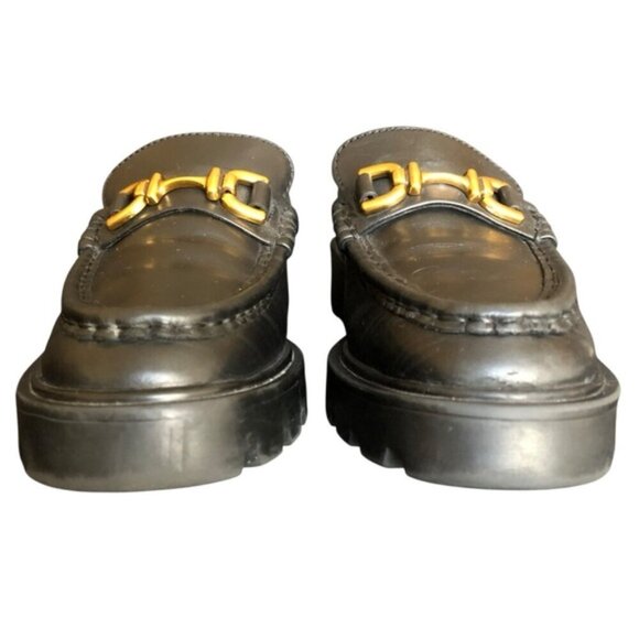 Zara Chunky Lug Sole Loafers Black Gold Bit EU 37 (US 6.5–7) - Picture 5 of 12